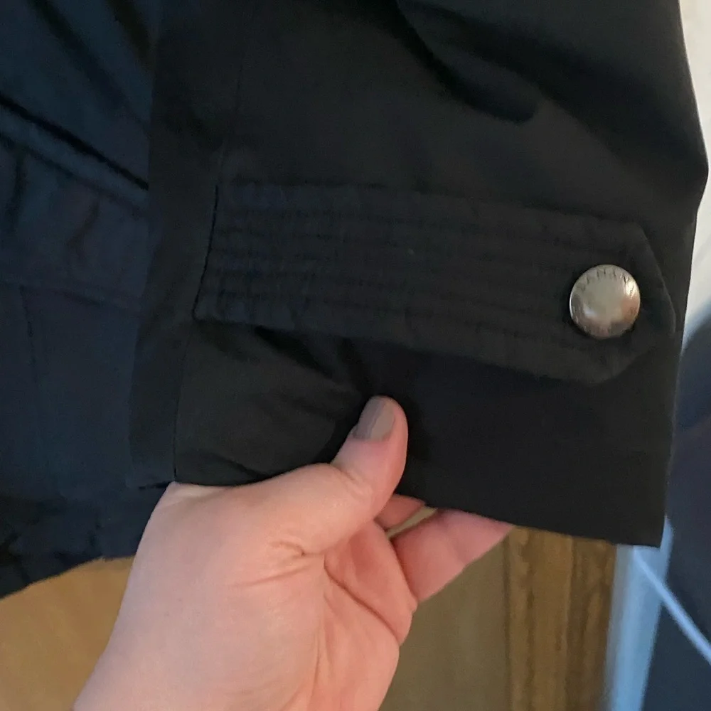 Banana Republic XXL Black Hooded Parka with Faux Fur Trim Coat